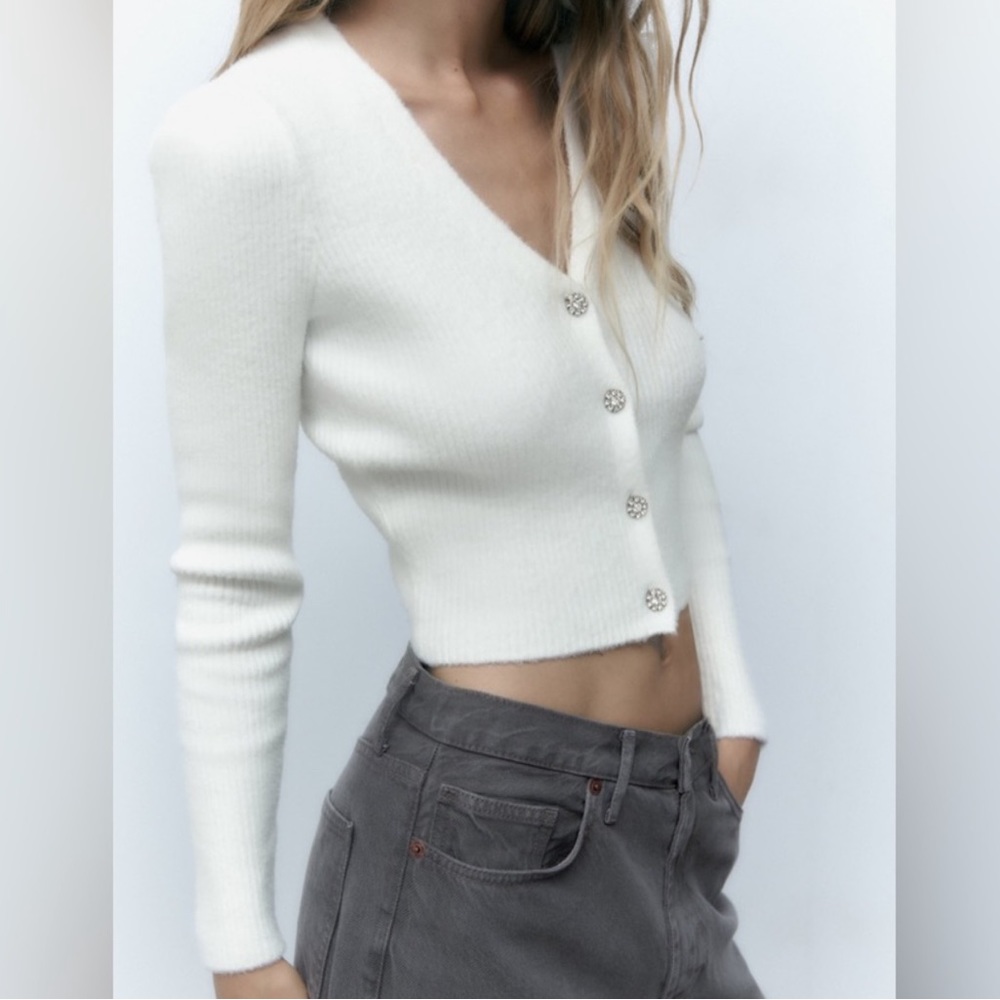 ZARA JEWEL BUTTON KNIT CARDIGAN REF 9598/197/250